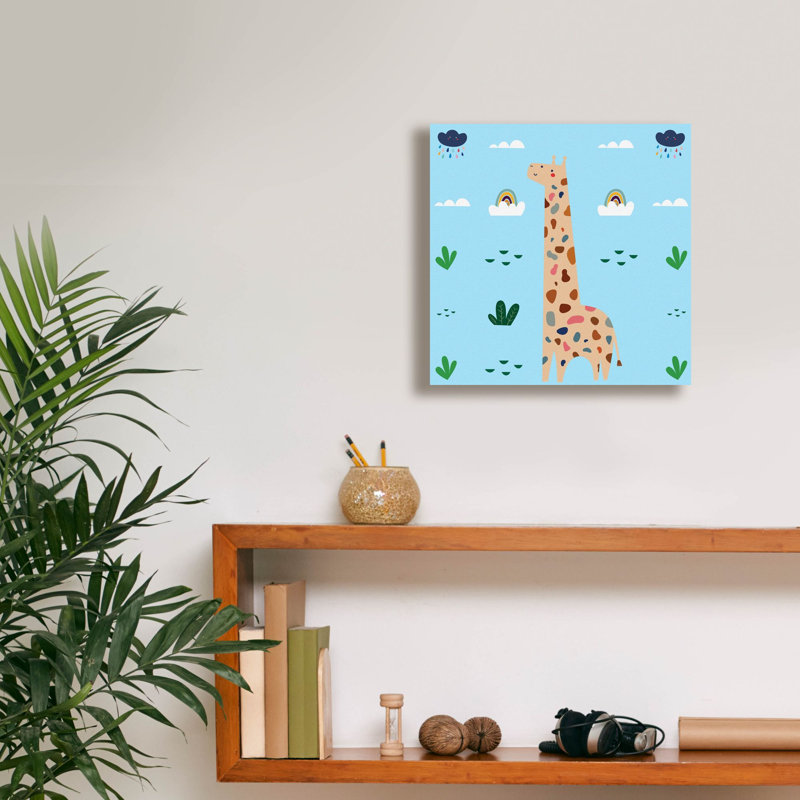 «Cute Girafe 2» par Epic Portfolio, art mural sur toile, H 12 po x l 12 po x P 0,75 po