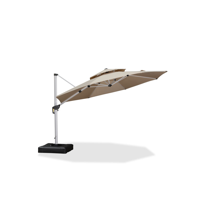 Parasol de patio double 12 po, beige