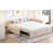 Upholstered L-Shaped Upholstered Daybed With Twinsize Pop Up Trundle, Beige-1121826174
