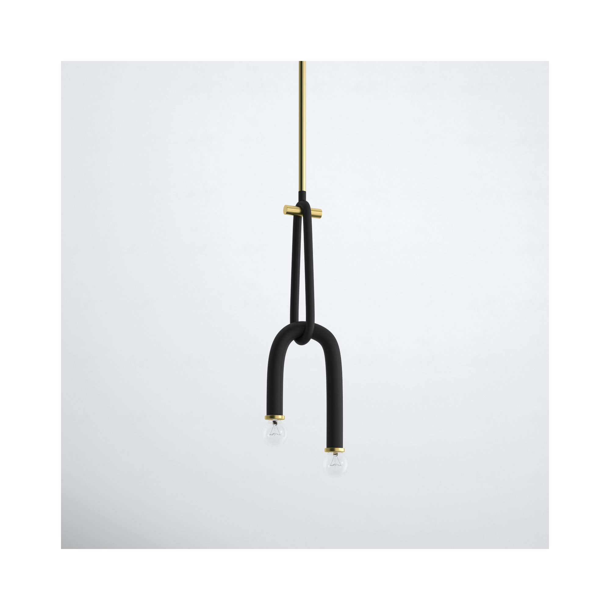 Rhea 2 Light Pendant, Aged Brass
