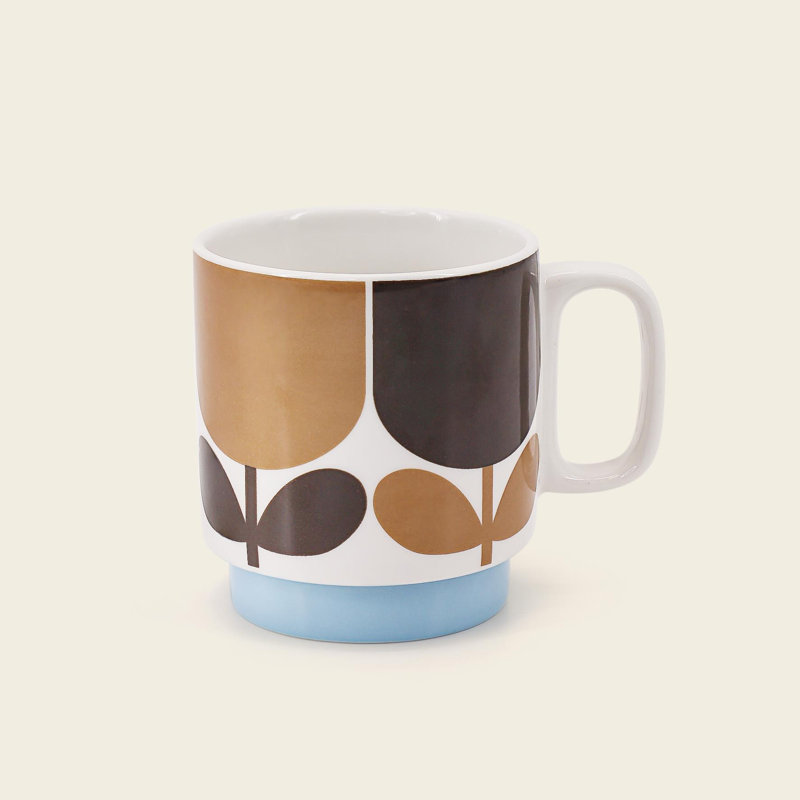 Ceramic Mug, 2, Navy/Bark