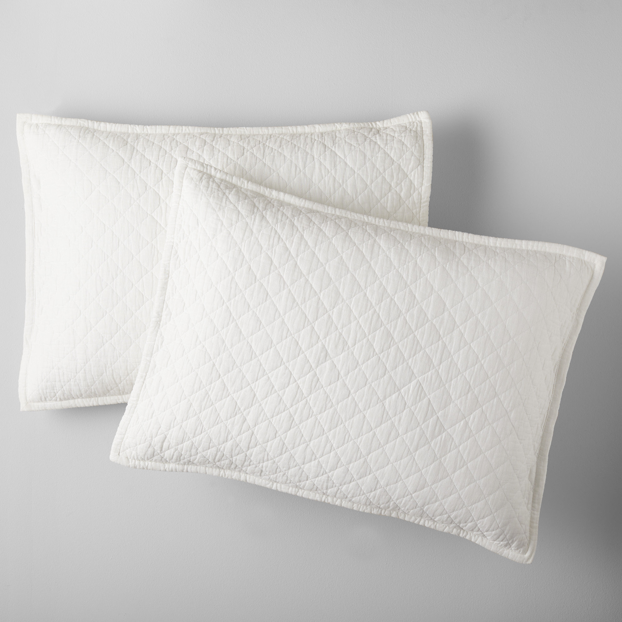 Jeffen Linen Blend Sham Set, White, Standard/Twin