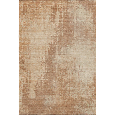 Premium Machine Washable Prisco Terracotta Rug