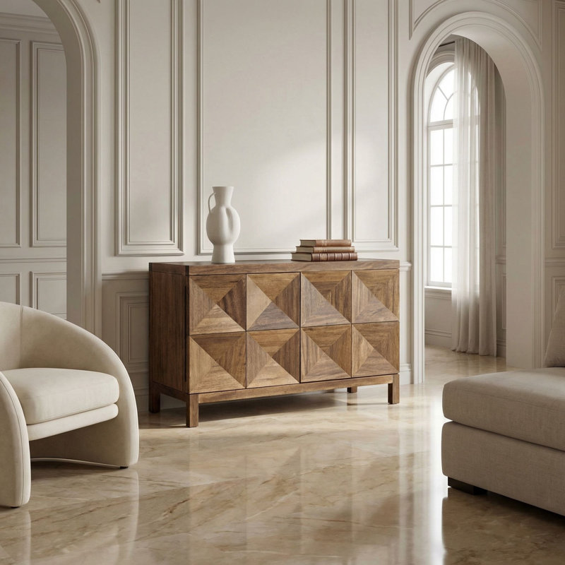 Quadrant 52 in. W Solid Wood Sideboard, Dark Walnut
