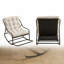 Chaise berçante d'extérieur avec coussin épais en velours côtelé, structure en acier thermolaqué pour patio, salon, chambre à coucher-1677977240