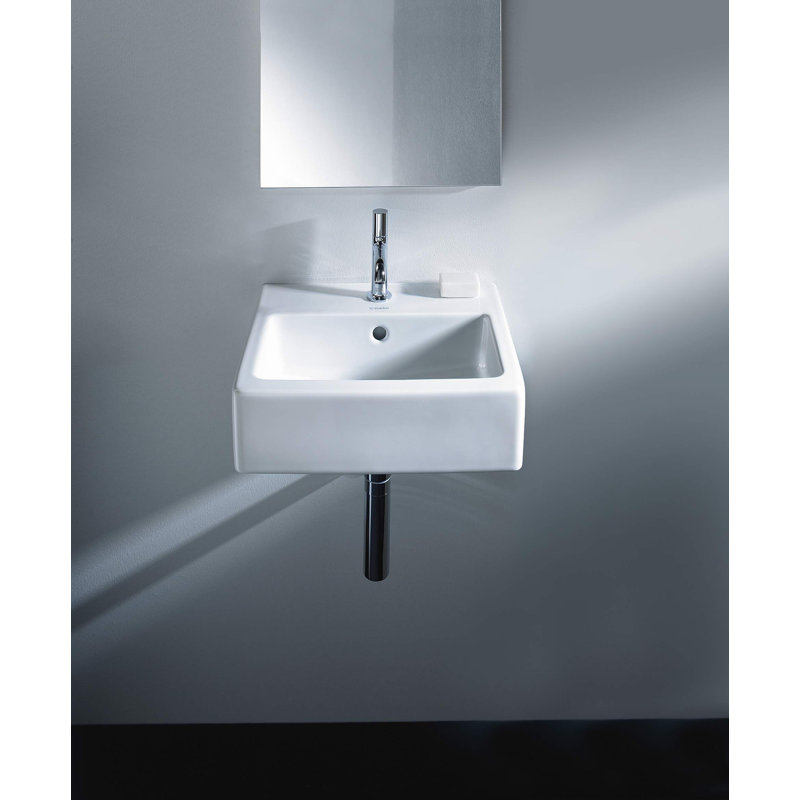 Lavabo de salle de bain mural rectangulaire en céramique avec trop-plein Vero