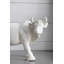 Sculpture de vache en céramique blanche 17 po x 12 po avec glacis craquelé, figurine décorative de style campagnard pour manteau de cheminée, plateau de table, bibliothèque ou bureau 