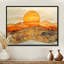 Lever de soleil sur un horizon de montagne en marbre - forêt, art mural-288440503-530531273-288440498