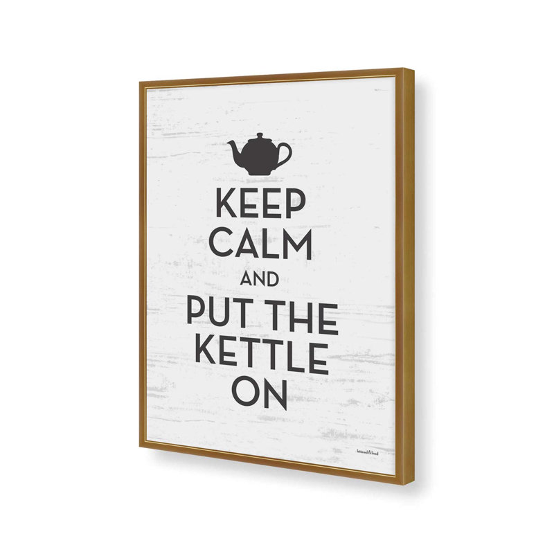 «Put the Kettle On» par Art texturé, L 18 po x H 24 po, Impression encadrée, Doré