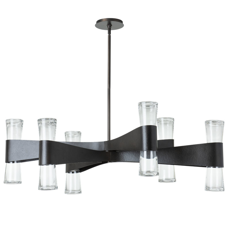 Bellis 6-Arm 12-Light Oval Chandelier, Black