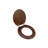 Dark Oak Finish Wooden Round Toilet Seat with Chrome Hinges and Stabilizers