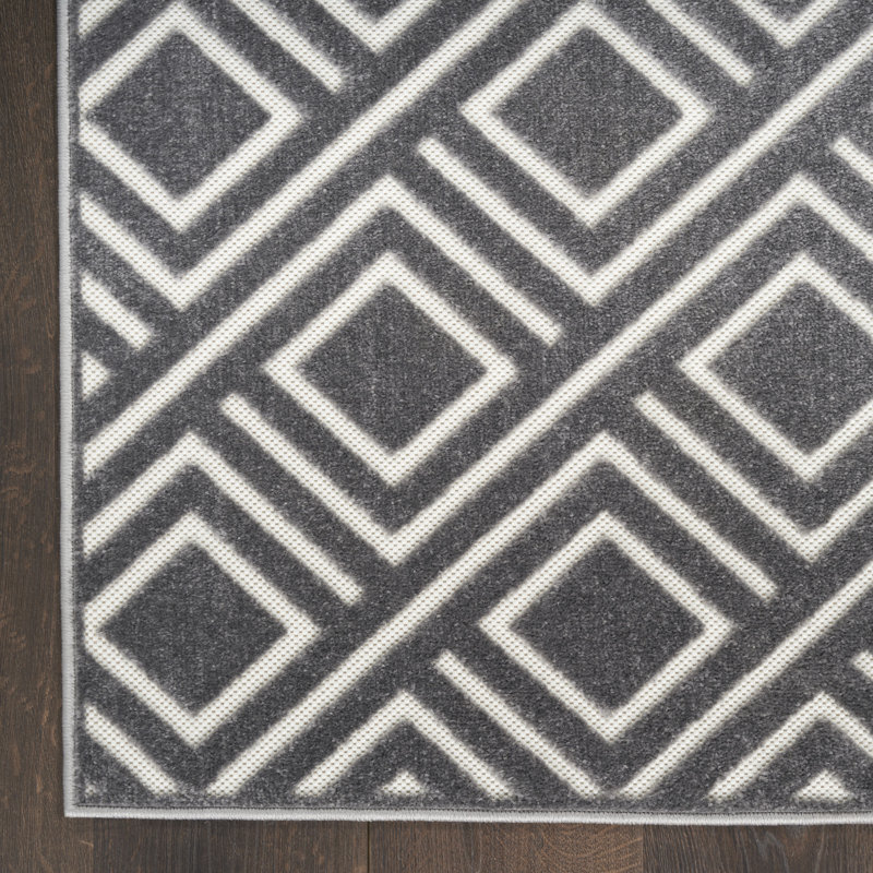 Ebern Designs Garp Grey Modern Indoor Rug, Rectangle 9'2" x 12'
