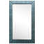 Miroir d'appoint biseauté en cuir chagrin métallique-19763670