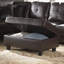  Betson 103.5" Wide Dark Black Sofa & Chaise with Ottoman Right Hand Facing L Shaped Sofa-16032739-19491968