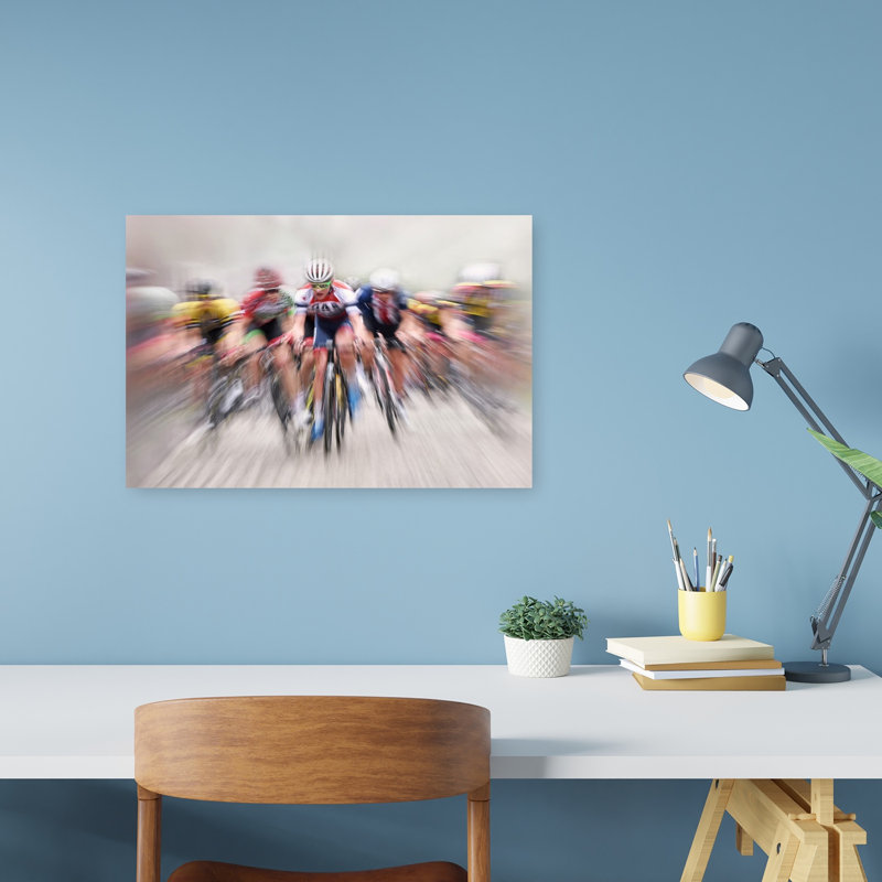 «Speeding Cyclistes», reproduction d'art murale contemporaine, H 12 po x l 18 po