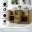 Meuble-lavabo en bois massif l 60 po x H 35 po avec comptoir en quartz blanc Carrera résistant aux taches et lavabo double