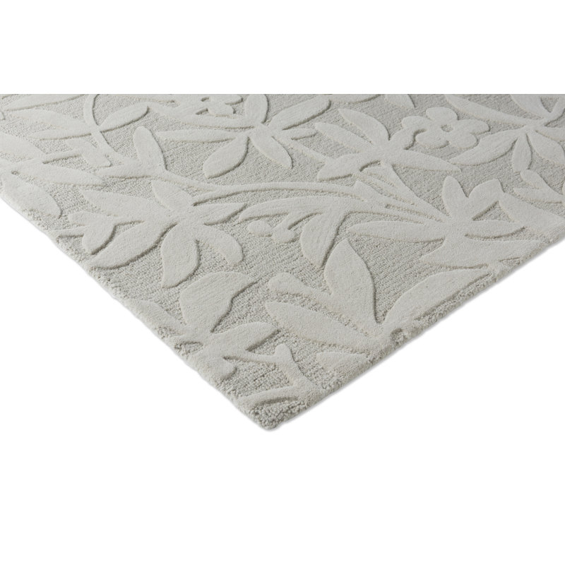 Gray Handmade Wool Floral Tufted Rectangular Area Rug