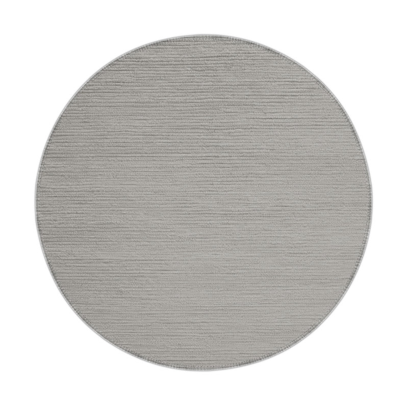Tapis d'intérieur et extérieur gris uni, Rond 5 pi