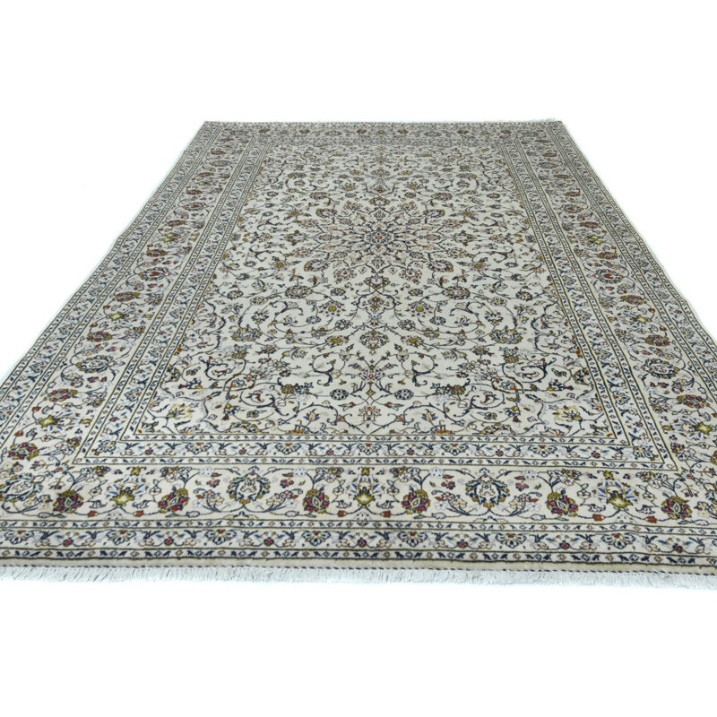 Tapis oriental floral en laine noué à la main 7 pi 10 po x 11 pi 5 po