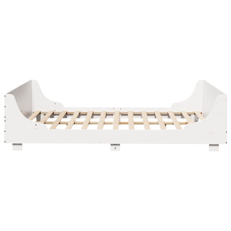 Solid Wood Bed Frame, Small Double (4'), White