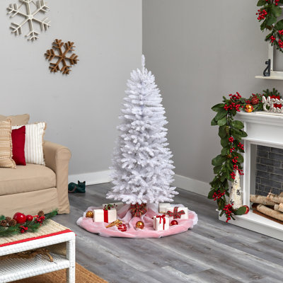 Sapin de Noël cachemire blanc avec lumières DEL