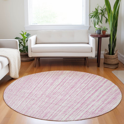 Premium Machine Washable Prisco Pink Rug