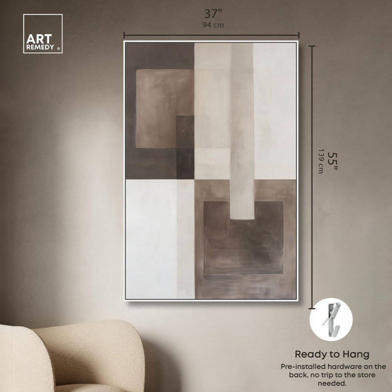 «Tonal Intersection I» par Art Remedy, Cadre blanc, H 31 po x l 21 po