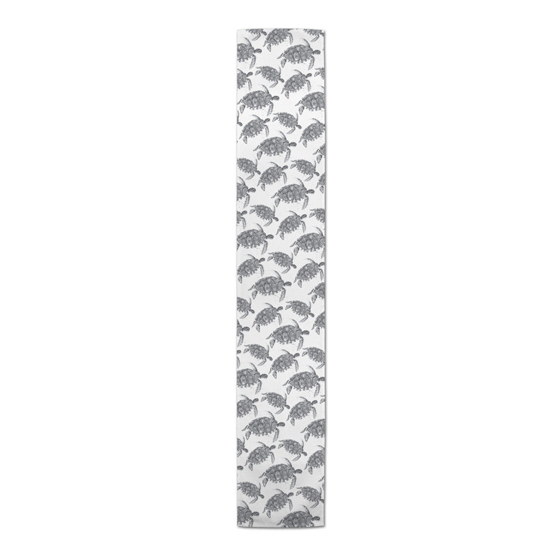 Chemin de table géométrique Adamson, Gris, L 90 po x l 16 po