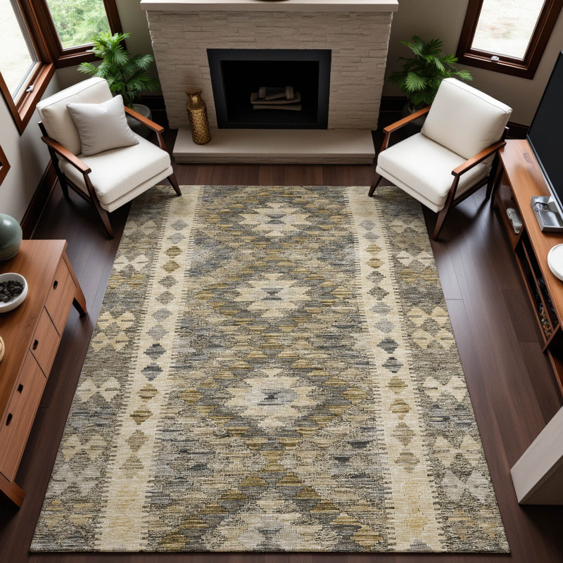 Premium Machine Washable Barry AMF1226 Global Rug, Rectangle 5' x 7'6"
