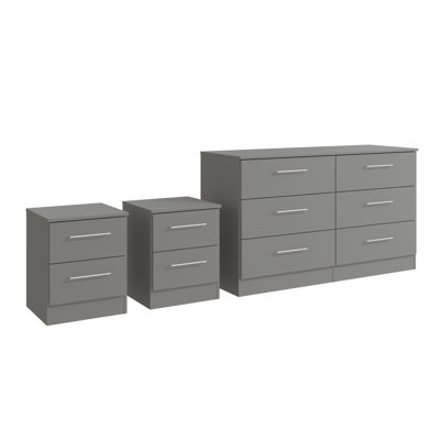 Montigny 3-Piece Bedroom Set - 6-Drawer Dresser And Two 2-Drawer Nightstands