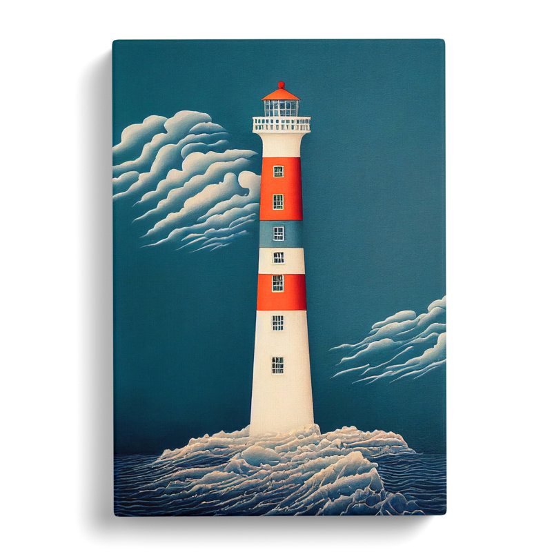 Cute Lighthouse - Wrapped Canvas Print, 60cm H x 40cm W x 3cm D
