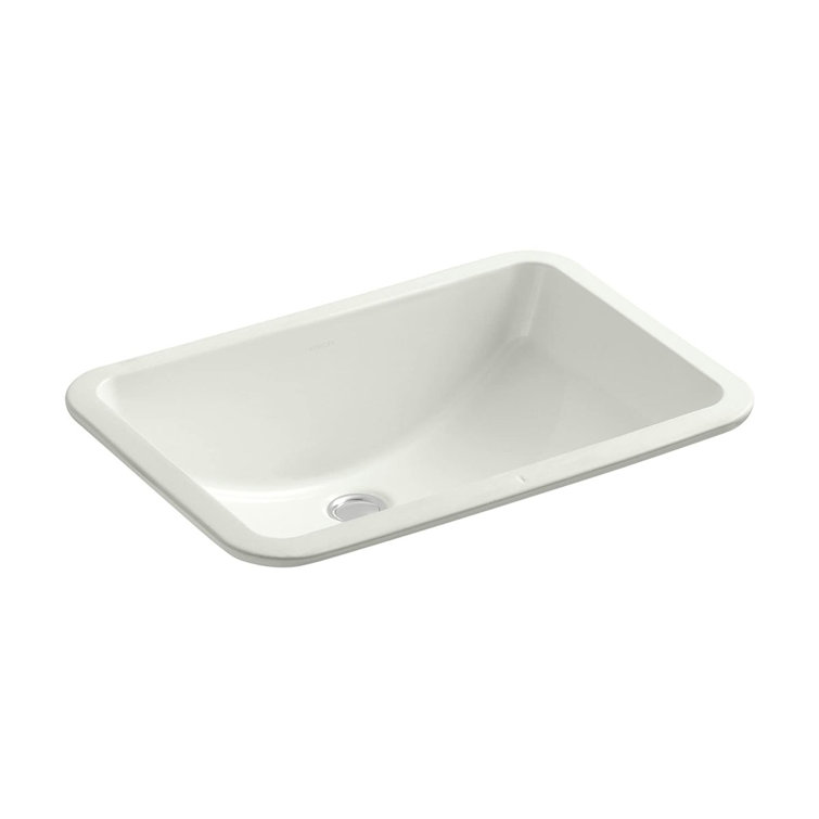Ladena® Finish Vitreous China Rectangular Undermount Bathroom Sink with Overflow