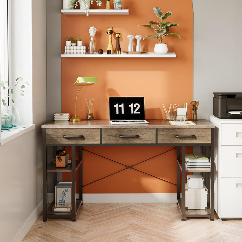 Petit bureau d'ordinateur, Chêne gris
