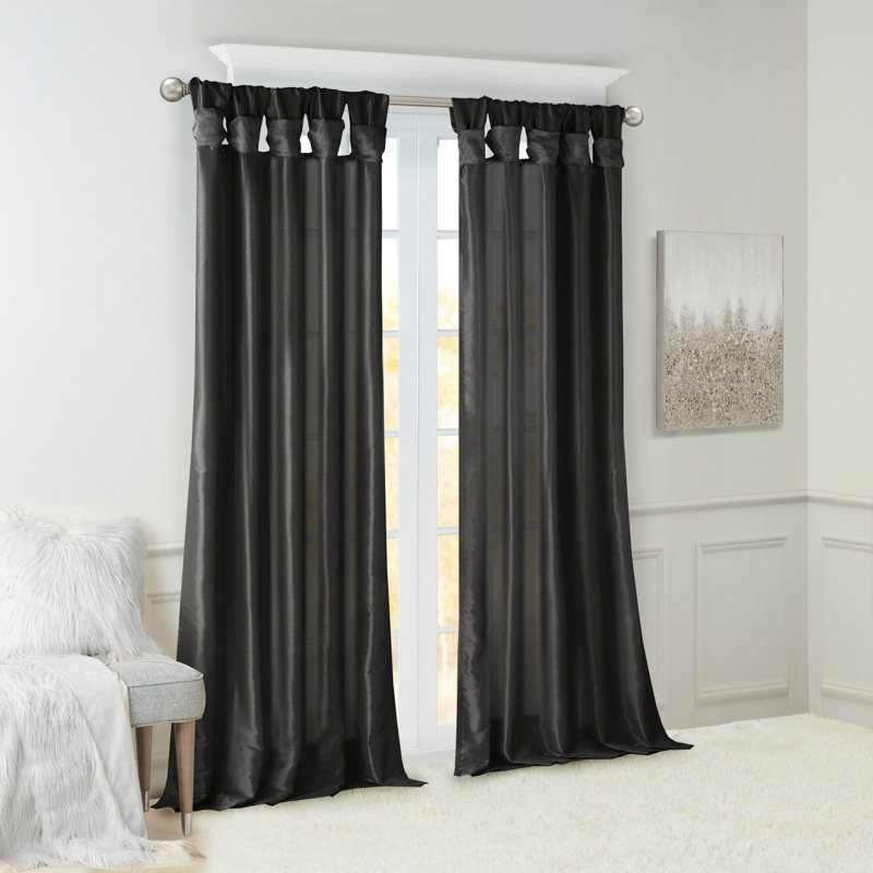 Panneau de rideau 50 "Twist Tab Total, L 50 po x L 108 po, Noir