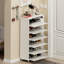 Armoire à chaussures à miroir avec 6 tiroirs rabattables, beaucoup de rangement, porte tactile et 4 pieds en métal pour les maisons modernes