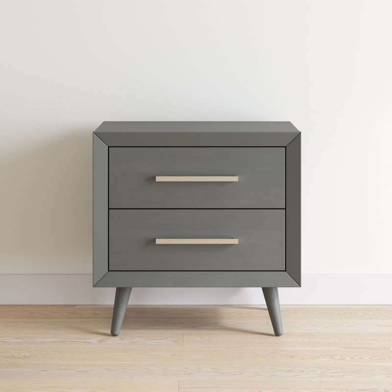 Cranbrook 2 Drawer Nightstand, Grey