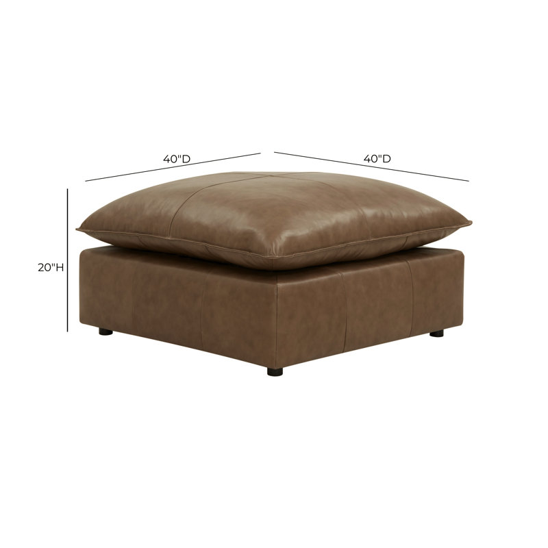 Azevedo Brown Leather Ottoman