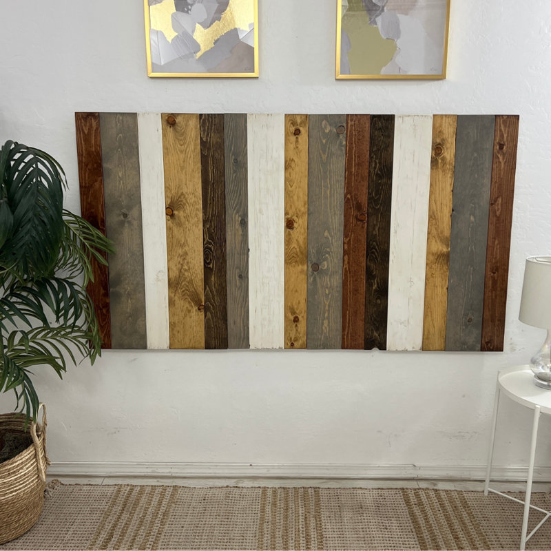 Davel Solid Wood Headboard, California King, Rustic Mix
