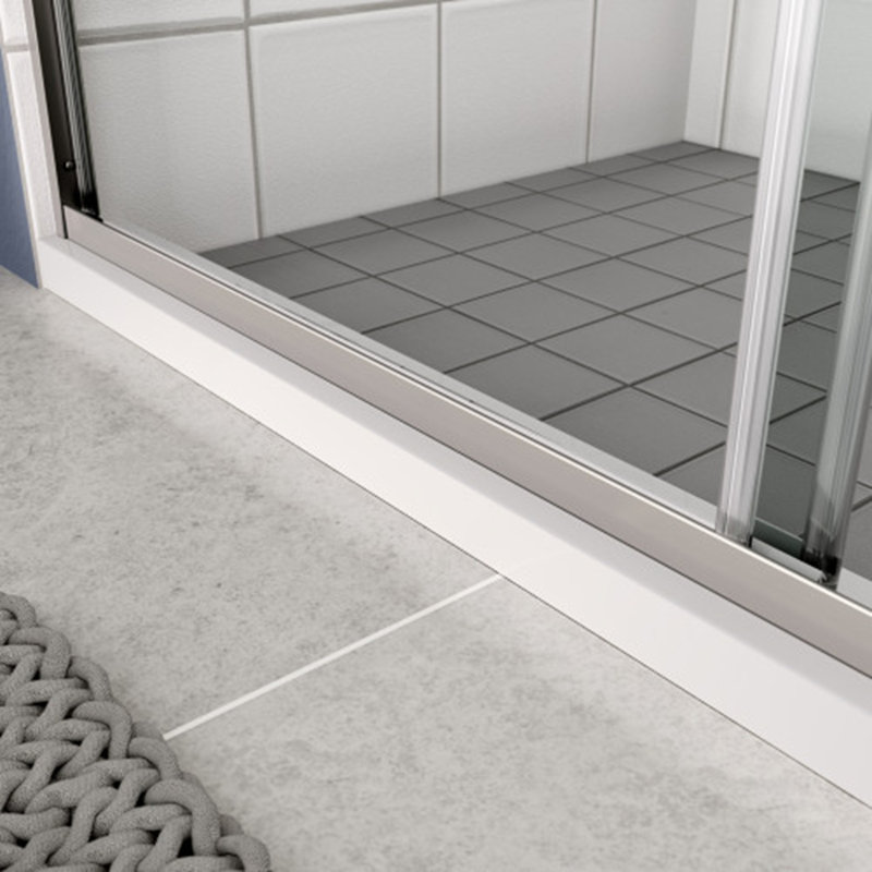 Porte de douche coulissante Bypass avec verre trempé, Chrome