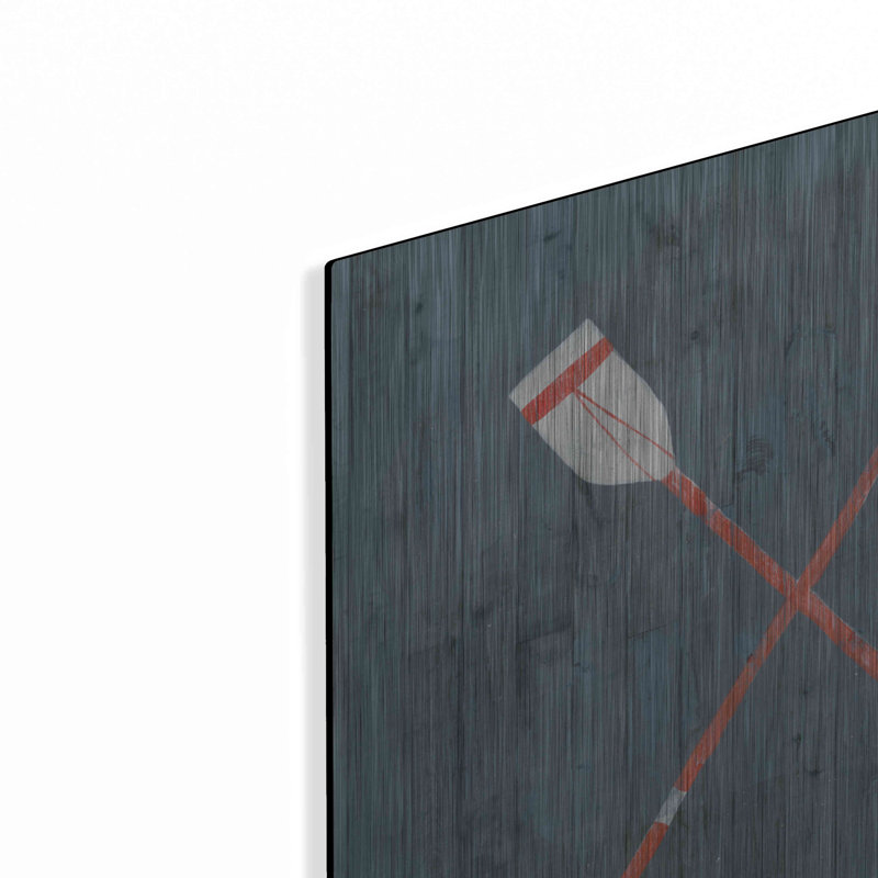 Art mural en métal «Nautical Plank II» par Grace Popp, H 12 po x l 12 po