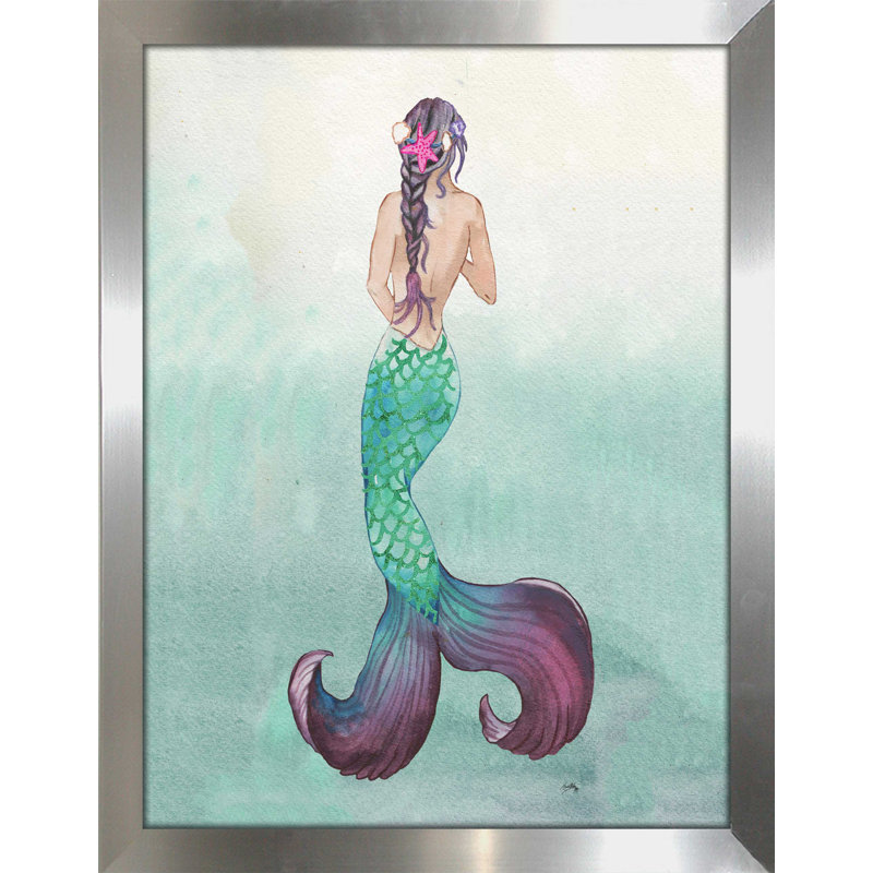 «Mermaid» - Imprimé, Cadre argenté, H 17,5 po x l 13,5 po x P 1 po