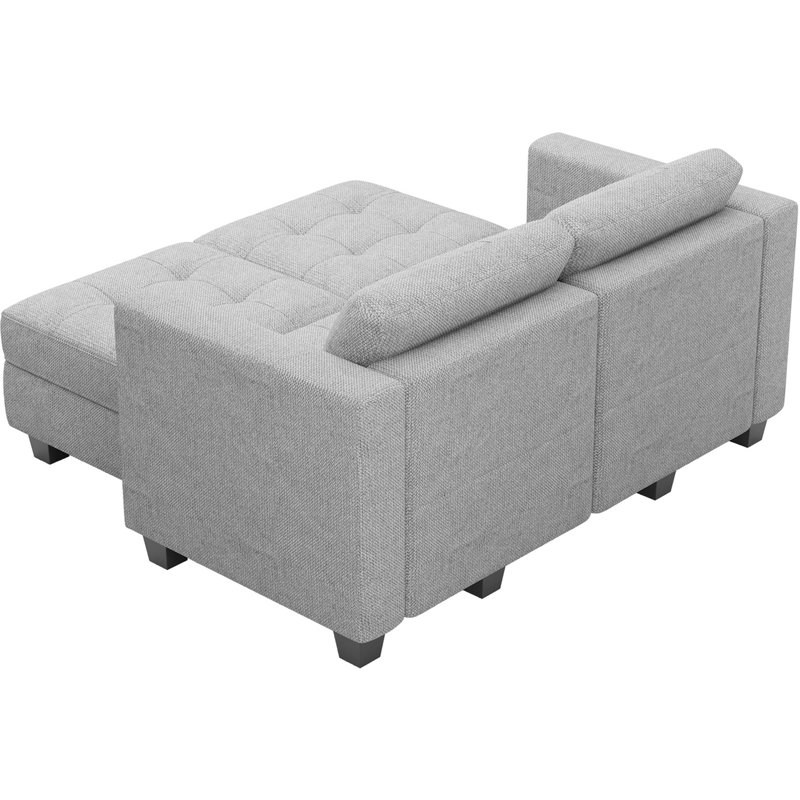 Ayden Hunsicker 63.8'' Modular Upholstered Sectional Sofa Bed Tufted Polyester Blend Sleeper with Storage
