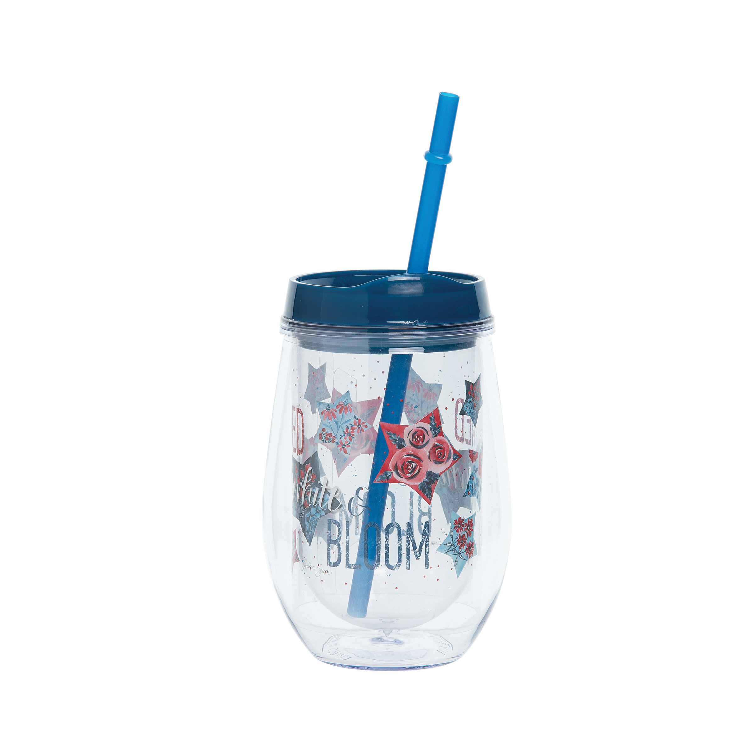 The Holiday Aisle® Red White And Bloom 12Oz Insulated Tumbler Travel