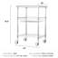 Chariot utilitaire roulant 3, 470 lb, 24 po x 20 po x 36,6 po, 6 crochets, plateau de table en acier inoxydable, tablettes réglables, roulettes de 3 po, acier, silencieux