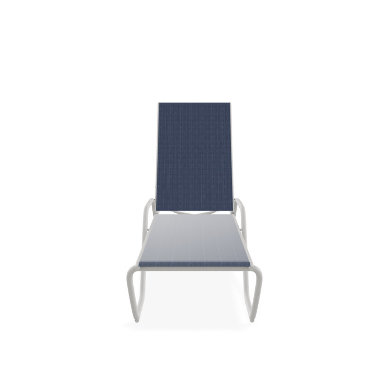 Outdoor Rust-Resistant Metal Chaise Lounge, Textured Snow, Mavi