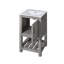 Ensemble de meuble-lavabo de salle de bain 16 po pour les petits espaces, meuble-lavabo avec lavabo rectangulaire en céramique, meuble-lavabo avec 1 porte et 1 tablette ouverte