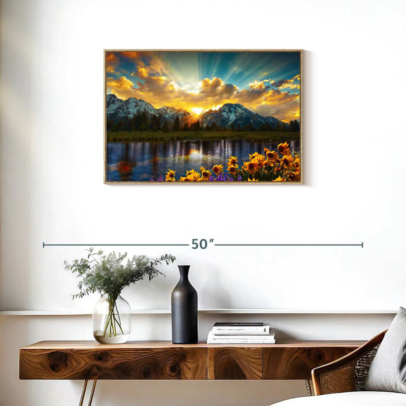 Grand Teton, Cadre flottant en bois naturel, 31 po x 21 po