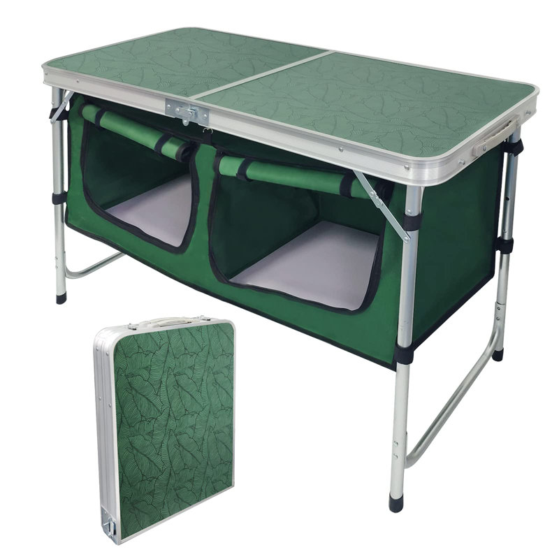 47.24'' Rectangular Folding Table, Green