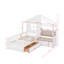 Lit simple avec canapé et tablette-530436163