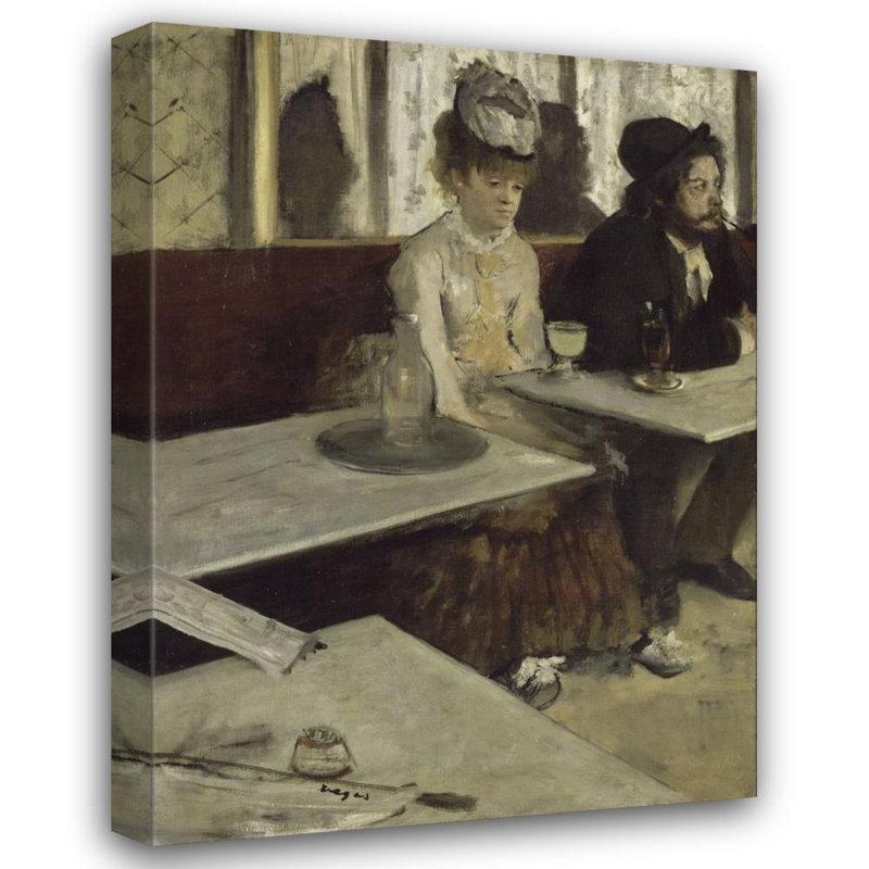 "In a Café" by  Edgar Degas - Gallery Wrap Canvas Wall Art, 24" H x 17" W